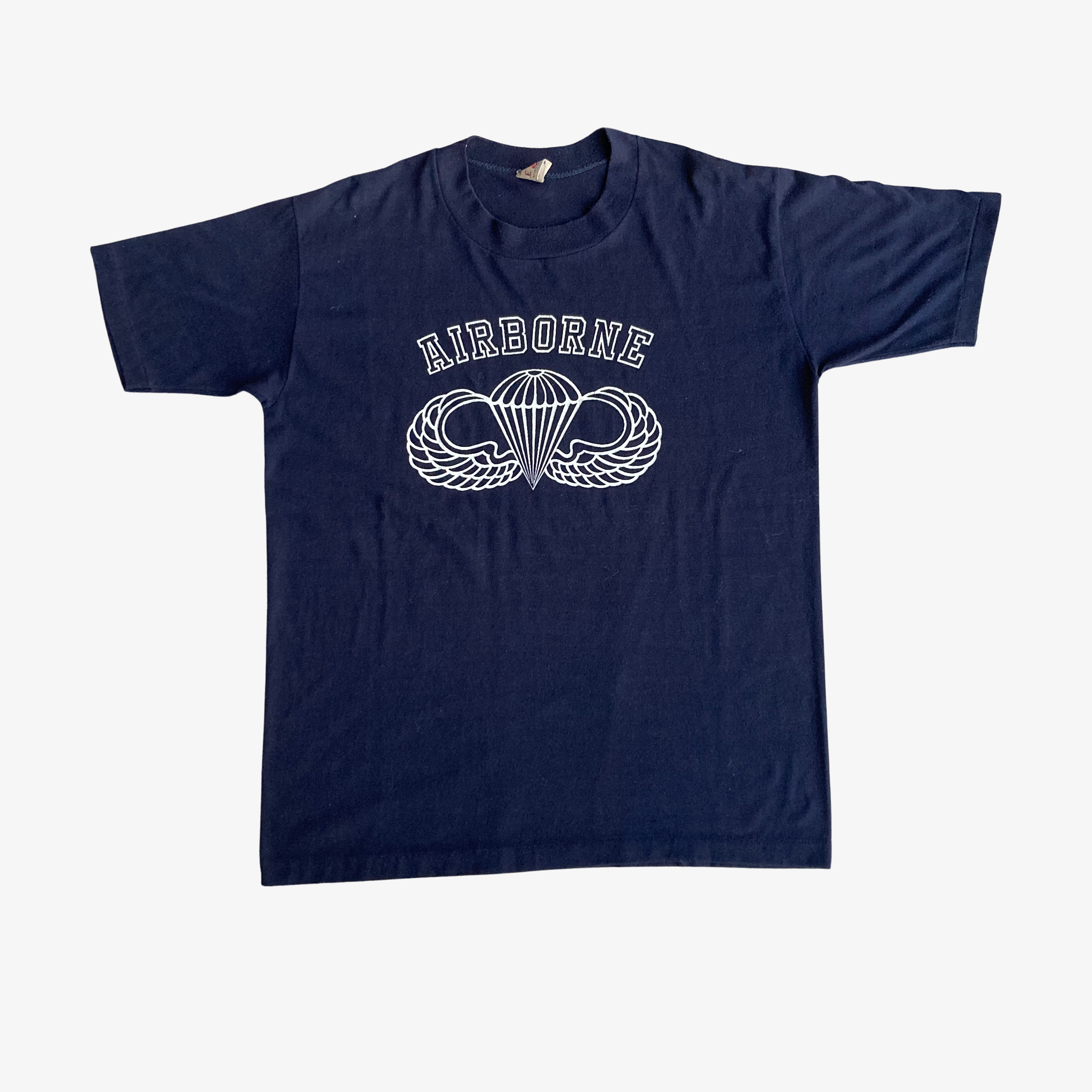U.S. Army Airborne "Jump Wings" Deep Navy T-shirt (1970s-1980s/L)
