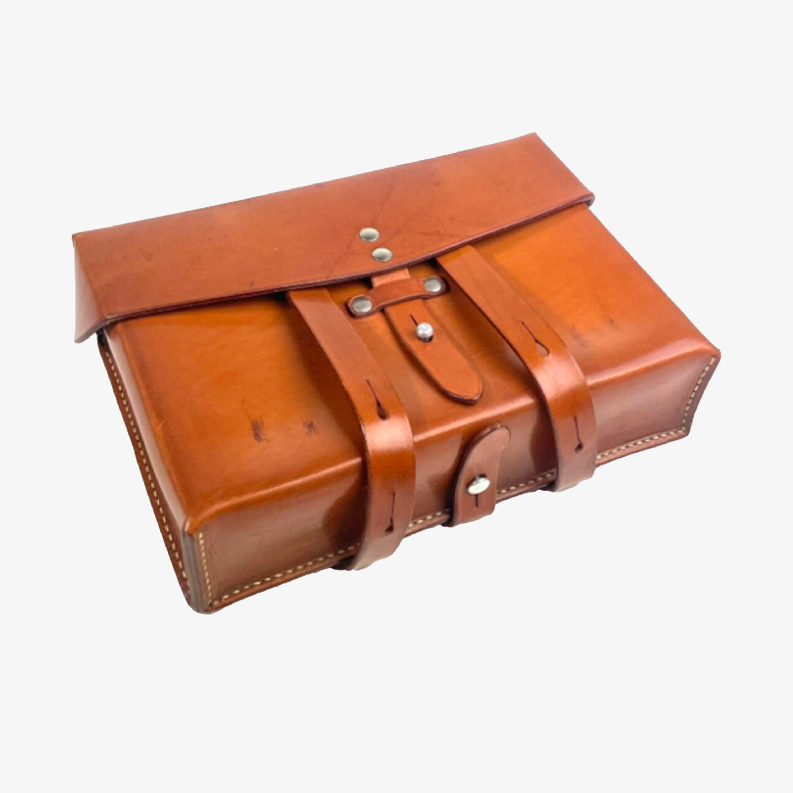 1950s Swiss Army Leather Map Case