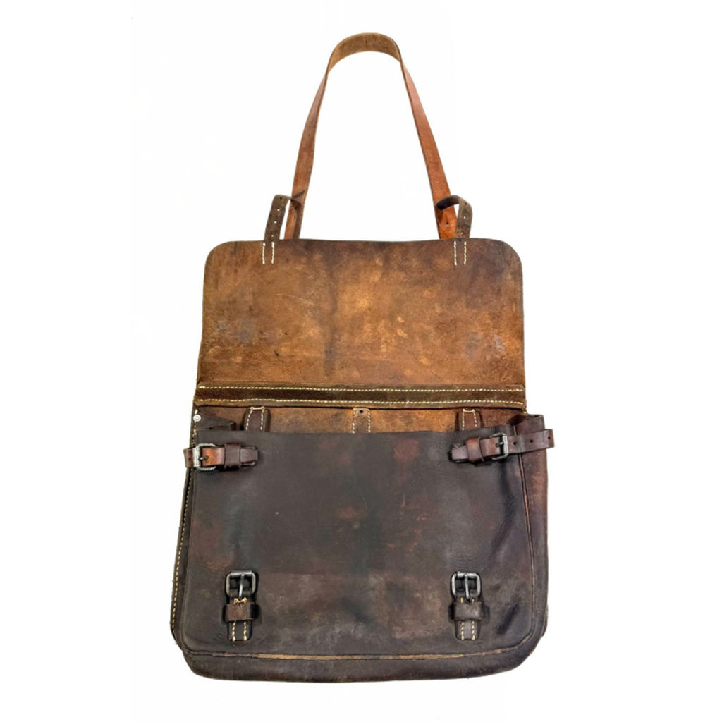 1930S-1950s Swiss Army Military Leather Shoulder Bag